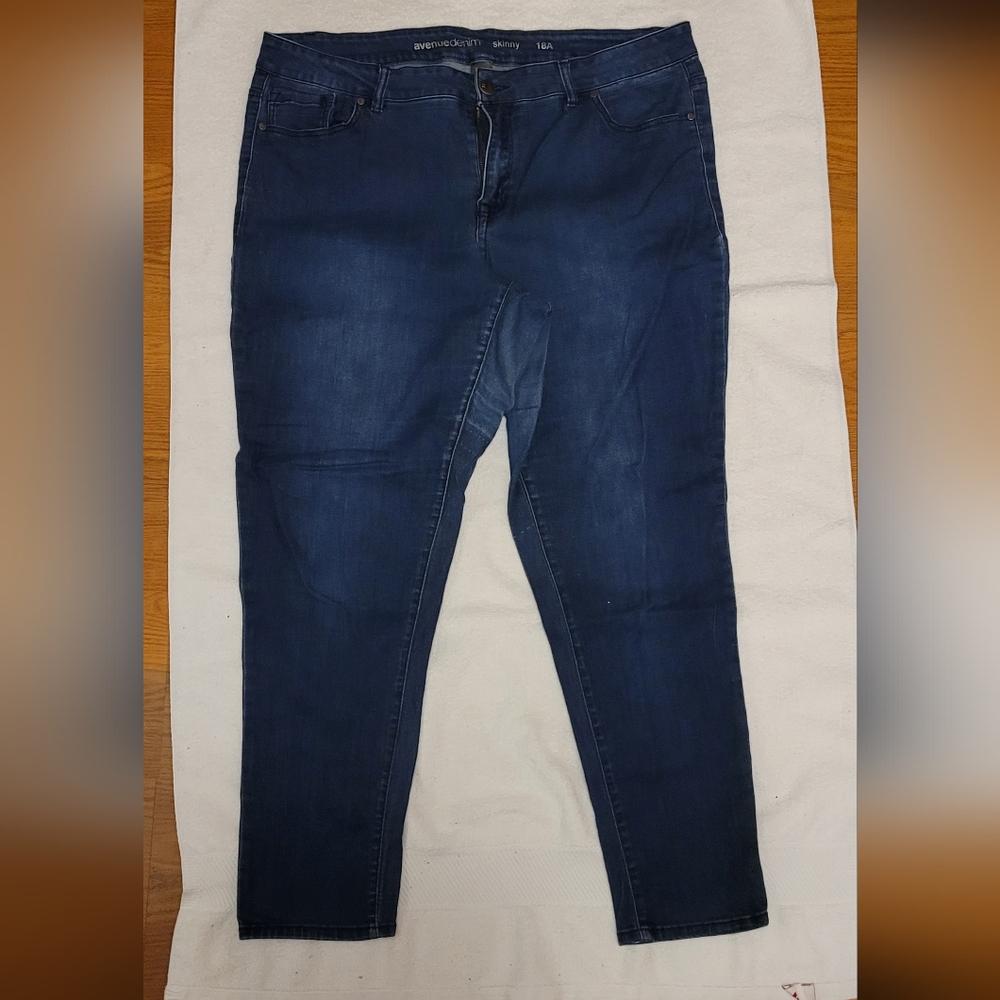 Avenue Denim Skinny Blue Jeans